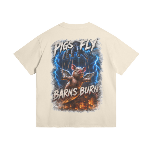 Pigs Fly Barns Burn Deadbound Strings Puppet Tshirt Beige